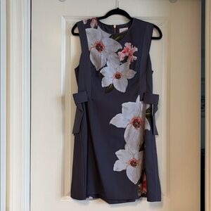 NWT Ted Baker Floral Sleeveless Dress with Bows
